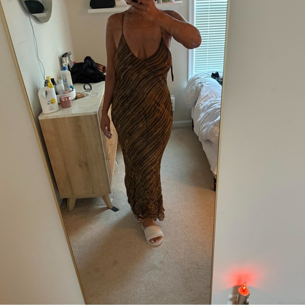 DISSH Brown and Black Striped Dress